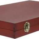 Art Supply Box, Portable Wooden Art Case with Locking Clasps and Handle, Handheld Artist Tool Storage Case, Wood Tool Box for Storing Paints, Stamps, Brushes, 14.5x10.4inch
