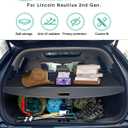 Powerty Retractable Cargo Cover for 2024-2026 Lincoln Nautilus-Canvas Texture Trunk Cover Privacy Screen Rear Security Shade for Nautilus Accessories