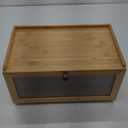 Bamboo Bread Box for Kitchen Counter-Large Capacity Bread Storage Container Farmhouse Bread Box with Window Bread Holder
