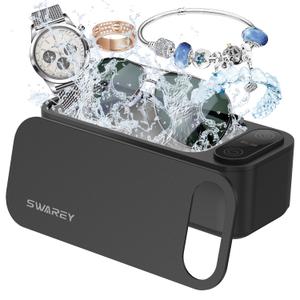 AI Ultrasonic Jewelry Cleaner Retainer Rings Dentures 23OZ (680ML) 360 Deep Cleaning 45KHz Professional Ultrasonic Glasses Cleaner with 5 Digital Timer and Watches Stand 304 Stainless Steel Tank