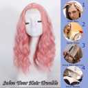 Medium Length Dark Brown Wigs for Women 18 Inch Short Wavy Wig Middle Part Synthetic Heat Resistant Natural Hairline for Daily Party Use