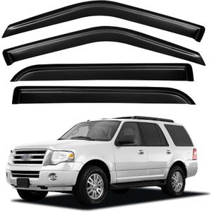 Window Visors Rain Guards for 1997-2017 Ford Expedition, Out-Channel Window Vent Wind Deflectors Visors Shades for 2007-2017 Expedition XL, 1998-2017 Lincoln Navigator