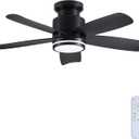 Ceiling Fans with Lights and Remote Control, 41 inch Low Profile Flush Mount Ceiling Fan, 3 CCT LED Dimmable Lights 5 Reversible Plastic Blades 6 Speeds for Bedroom Living Room, Black