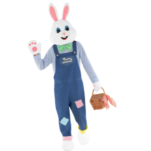 Morph Easter Bunny Costume Adult Rabbit Mascot Dungarees Suit for Easter Costumes Celebrations and Events Size XL