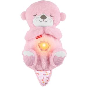 Fisher-Price Baby Toy Soothe n Snuggle Otter Plush, Pink Portable Sound Machine with Breathing Motion & Lights for Newborns Ages 0+ Months