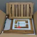 14" Compact Teak Shower Stool with Shelf & Handle - Waterproof, Non-Slip Bath Bench for Small Bathrooms/Tub/Outdoor Use, 300 lbs Capacity (Patented) (14"W x 10" Dx 17"H)