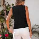 luvamia Denim Vest for Women Sleeveless Strechy Jean Vest Top Button Down Crewneck Casual Summer Western Waistcoat (Black, L)