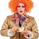 fun shack Mad Orange Curly Wig Short for Men, Orange Curly Hair Wig for Adult, Mad Orange Wig Curly, Mad Orange Wig and Hat