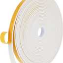 26Feet Strong Adhesive Weather Stripping Seal, Closed Cell Foam Insulation Strip, Foam Tape for Door Window, Soundproofing High Density Door Seal, Air Conditioning Seal Strip, White