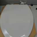Bemis 1500EC Durable Wood Toilet Seat with Easy Clean Hinges, Made in USA, Elongated, Ice Grey