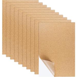 10 PCS Self-Adhesive Cork Sheets, 0.03 Inches Thick Small Board Roll Tiles Fabric Corks for Coasters, Wall, Wedding Party, DIY Crafts Decorations (11.698.26 Inches) (11.8x8.26 in)