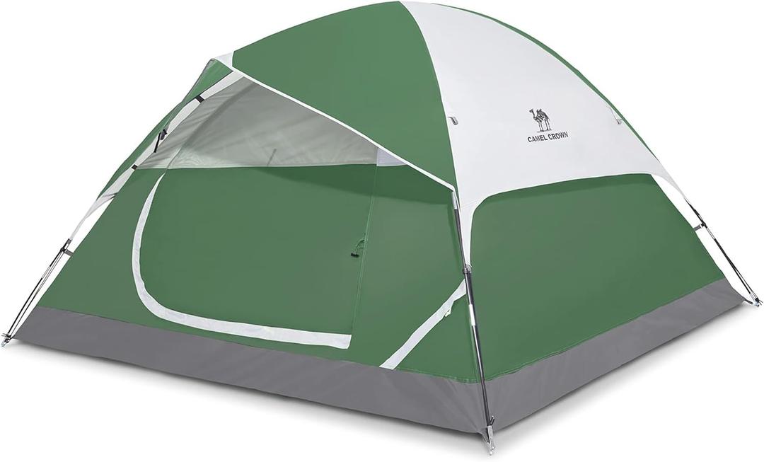 CAMEL CROWN Tents for Camping 2/3/4/5 Person Camping Dome Tent, Waterproof,Spacious, Lightweight Portable Backpacking Tent for Outdoor Camping/Hiking (4 person Army Green/grey)