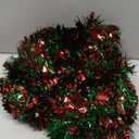 33 Ft Christmas Tinsel Garland Shiny Thick Red and Green Tinsel Decor Xmas Tree Decorations Metallic Twist Foil Garland for Christmas Party Home Stairs Indoor Outdoor Supplies