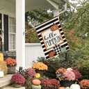 Fall House Flag Hello Pumpkin Sign 28x40 Inch Double Sided Autumn Farmhouse Seasonal Yard Outdoor Thanksgiving Decor DF082-28