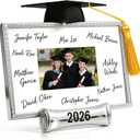 JUSTOTRY Class of 2026 Graduation Picture Frame - Silver Metal Graduation Gifts for High School College, Signature Frame for 4x6 Photo, Graduation Guest Book Alternative, Senior 2026 Graduation Party Decorations & Keepsake