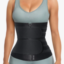 Sweat Waist Trainer for Women Two Belts, Neoprene Workout Corset Waist Trainer Cincher Trimmer Shaper Zipper 2XL