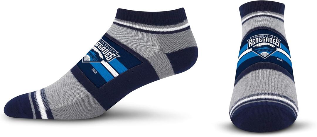 For Bare Feet Minor League Baseball Unisex For Bare Feet Milb Streak No Show Sock (Large, Team)