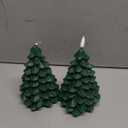 Lasumora Christmas Tree Shaped LED Candles with Remote Timer, 2 Pcs Flameless Pillar Candles with Embedded String Lights, Battery Operated Flickering Green Candles for Christmas Home Dcor