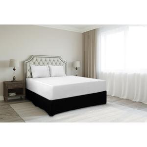 Premium King Size Bedskirt 800TC 100% Egyptian Cotton Black Bed Skirt King Size 16" Drop Length, Tailored Fit, Elegant Pleated Style - Black (King - 16" Drop)
