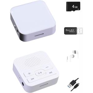 MP3 Player: Portable, Screen-Free, with Wired Headphones & Speaker Play. with 4GB Memory Card (Stores 500+ Songs), HD Resin Panel, Ideal Student Gift. (Pearlescent White)