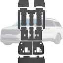Floor Liners & Backrest Mat for 2025 2026 KIA Carnival Hybrid Version 8 Seat (Not Fit Pure Fuel),TPE All Weather Protection Car Floor Mats with Trunk Mat Covering The Backrest