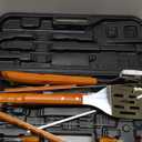 Cuisinart 13-Piece Wooden Handle Grill Tools Set, Grill Utensils Set BBQ Accessories, Durable Stainless Steel Spatula, Tongs, Cleaning Brush & More, Compact Case, Grilling Gifts for Men, CGS-W13