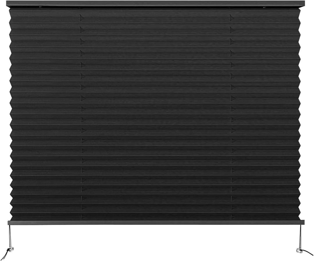 Dulepax RV Blinds - Pleated Shades, 32" W x 24" L Black RV Window Shades for Camper, Travel Trailers, Motorhome's Window
