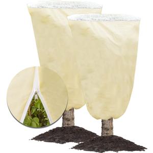MIXC Plant Covers Freeze Protection, 47.2''70.8'' Winter Cold Weather Frost Blankets Shrub Jacket with Drawstring Reusable Frost Protection Cloth for Outdoor Plants Fruit Tree Potted (2 Pack)