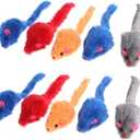 10PCS Plush False Mice Cat Toys Sound Making Interactive Play Soft Material Random Colors for Indoor Cats Entertainment