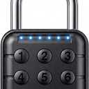 Combination Padlock  Combination Lock with 6-Digit Code, Digital Padlock with Keyless Entry, IP67 Waterproof Zinc Alloy Lock for Locker, Gym, Travel, Outdoor, Gate (Black)