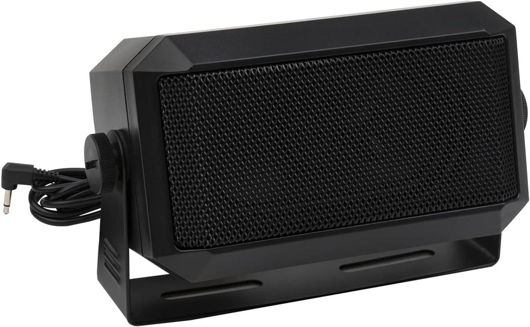 Rectangular External Communications Speaker for Ham Radio or CB & Scanners, 5 Watt, Black Colour