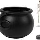 Witch Cauldron with Mist Maker Poseable Skeleton & Splash Guard - Halloween Decorations Indoor - Spooky Hocus Pocus Party Decor for Home, Table, Mantel (Halloween Cauldron)