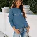 ALLTB Christian Christmas Sweatshirt Women: Christmas Religious Graphic Shirt Xmas Holiday Pullover Tops (Blue, S)