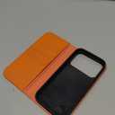 SHIELDON Case Wallet for iPhone 17 Pro 6.3-inch | Genuine Leather, RFID Blocking Credit Card Holder, Magnetic Closure, Folio Design, Kickstand, TPU Soft Full Protective Cover 2025 - Orange