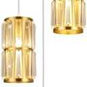 WILON Dining Room Light Fixture 3 Light Pendant Lighting, Gold Pendant Lights Crystal Chandelier, Modern Pendant Lights for Kitchen Island Adjustable Pendant Light Fixture for Dinning Room Bedroom