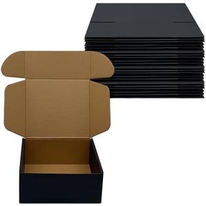 24 Pack 7x6x3 inch Black Shipping Boxes ，Cardboard Packaging Boxes for Mailing Shipping Corrugated Cardboard Boxes for Packaging Small Business Craft Flat Shipping Boxes Empty Gifts Giving Products