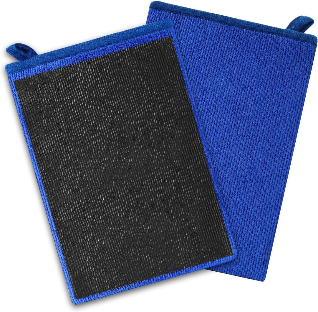 Clay Mitt Auto Detailing 2 Pack, Fine Grade Microfiber Car Clay Bar Mitt, DIY Detail Tool & Kit Car Detailing Alternative (Blue)