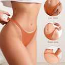 DEANGELMON Seamless G-string Thongs for Women - No Show Thong Underwear Low Rise Stretch Panties Workout Pack(XL)