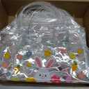 Motipuns 24 Pcs Happy Easter Gift Bags Reusable Clear PVC Bunny Treat Bags with Handles Egg Goodie Party Favor Totes for Easter Spring Birthday Holiday Party Supplies