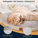 Round Donut Dog Bed Luxury Orthopedic Dog Beds with Memory Foam Calming Bolster Pet Bed, Water-Resistant, Washable Plush Cover, Zipper Small, Medium, Large Dogs & Cats (31 Inches)