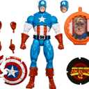 Marvel Legends Series Captain America, Avengers Retro Comics Secret Wars Collectible 6 Inch Action Figure with Shield