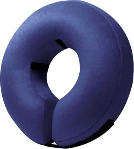BENCMATE Inflatable Dog Cone Collar Alternative, Soft Dog Cone for Small Medium Large Dogs and Cats, Neck Recovery ECollar Donut Collar After Surgery (Large+, Navy Blue)