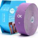 OK TAPE Kinesiology Tape Pre Cut Strips Bulk (100 PCS),Elastic Cotton Latex Free Hypoallergenic Athletic Tape Roll for Muscle Joint Knee,Waterproof k Tape 2in10in/PCS (Purple)