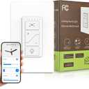 2-in-1 Smart Dual Wall Switch- Independent Fan Speed Control and Light Dimmer Compatible with Alexa, Google Assistant and Smartlife, Single Pole, Neutral Wire Needed, 2.4GHz Wi-Fi