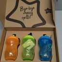 Tommee Tippee Sportee Water Bottle, for 12m+, 10oz, Pack of 3 Non-Spill Sippy Cups for Toddlers, Orange, Green and Blue, with Bite-Resistant Spout, Easy-Hold and BPA Free | for 12m+, Non-Spill, Sippy Cups, for Toddlers, Easy-Hold (Small)