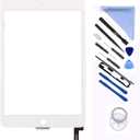 New Screen Replacement For iPad mini 4 7.9 inch A1538 A1550 Digitizer Glass Touch Screen Replacement and Pre-Installed Adhesive with Repair Tools Kit (Without Home Button,Not Include LCD) (White)