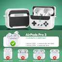Inesore for Airpods Pro 3 Case Cover with Cleaner Kit,with Lock for Airpod Pro 3 (2025),Classic Cool Funny Game Console Hard Air Pods Pro 3 Case for Men Boy(White)