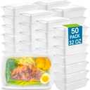 GXDOX 60Pack 32Oz White Meal Prep Containers, Food Storage Containers With Lids
