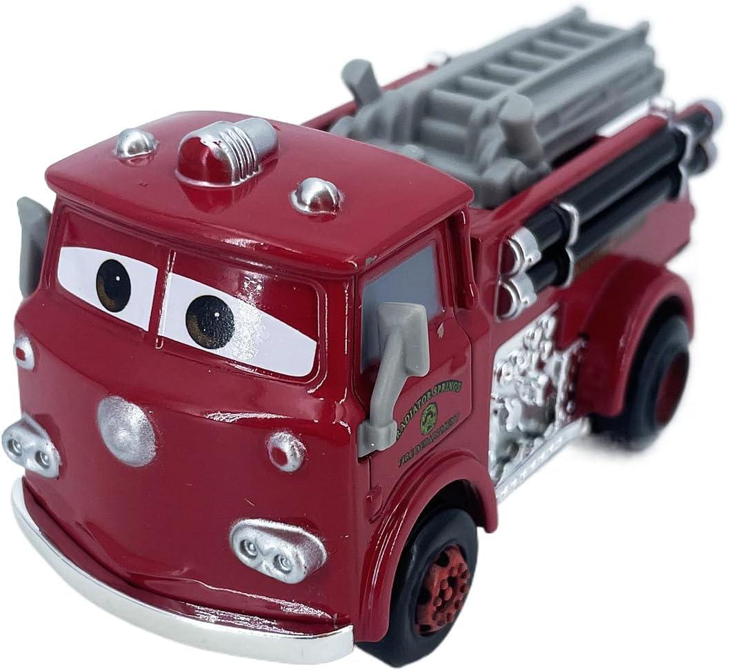 Portable Small Toy Car 1:55 Diecast Model Metal Body Racers for Preschool Kids Ages 3+ Years (Red Firetruck)