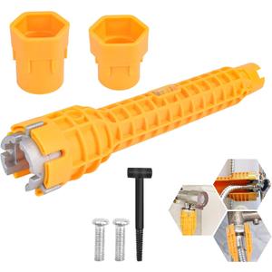 LAGAHS 8 in 1 Sink Multi Water Pipe Wrench, Basin Tap Sink Wrench, Plumbing Tools, Tap Basin Spanner, Plumbers Wrench Tools, Plumbing Tools and Equipment, Toilet Seat Spanner, for Bathroom Kitchen 